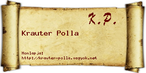 Krauter Polla névjegykártya
